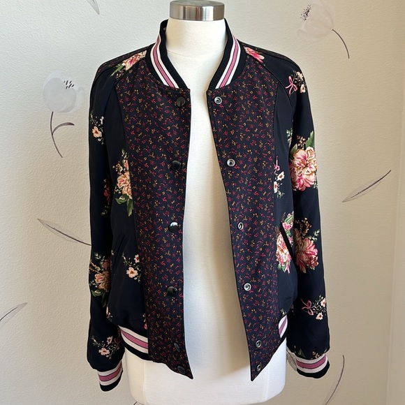 Coach Bow and Flower Printed Reversible Varsity Jacket - Picture 5 of 13
